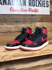 Nike Air Jordan 1 Retro High OG Black and Red Patent Leather Sneakers - NO BOX picture