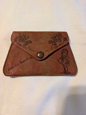 Distressed Vintage 1940s Sault Ste Marie MI Souvenir Leather Coin Purse Women’s picture