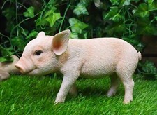 Adorable Realistic Animal Farm Babe Piglet Pig Statue 8