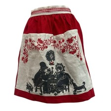 Vtg 1950’s Micky Boehm Apron Pepper Tree Farm Prints Metal Spots, Tag, Rare picture