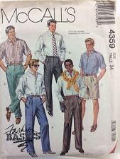 1989 McCalls 4359 VTG Sewing Pattern Mens Pleated Pants Shorts Size 34 picture