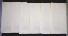 6 Vtg Williams Sonoma Dinner Napkins Cream 100% Linen Tonal Russia 22