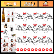 12PCS Swing Top Glass Bottle Caps - Airtight Flip Top Lids for Beverages & Stora picture