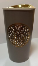 2015 Starbucks Swarovski Anniversary Ceramic Tumbler White & Gold picture