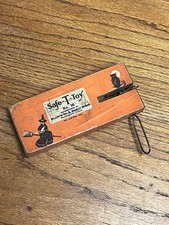 Vintage 1918 Halloween Noisemaker Witch Owl Safe-T-Toy Wooden Willet's Toy Mich picture