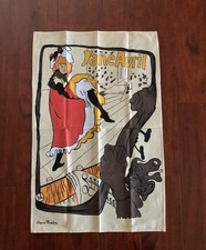 Vintage Jane Avril Henri de Toulouse Lautrec Screen Print Cotton Textile picture
