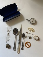 Victorian-1920s Junk Drawer Jewelry Lot Antique Cameo Ivory Spectacles picture