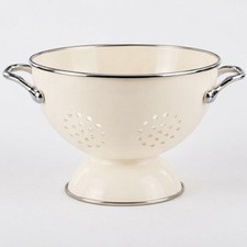 Enamel Colander with Handles Farmhouse Kitchen Strainer Drainer Bowl picture