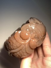58.5mm/Natural Mongolian Jade Bangle/ She TeiCui Jade/ Fine Hand Carved Fish picture