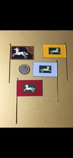 4x 28mm LOTR Lord Of The Rings Riders ROHAN Banner Flag Ready On Metal Flagpole picture
