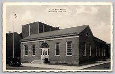US Post Office Mahanoy City Pennsylvania Street View American Flag VNG Postcard picture
