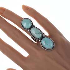 Sz6 Paul Livingston Navajo Sterling and turquoise ring picture