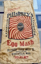 Large 100lb 20th Century Vintage Pillsbury' Egg Mash Feed Sack Minneapolis, Minn picture