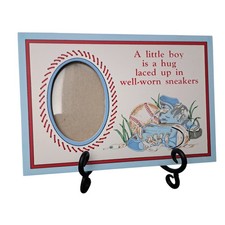 VTG NEW OLD STOCK 1992 ABC BRAND Photo Picture Wooden Frame LITTLE BOYS picture