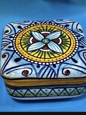 Fusco Amalfi Vintage Hand Painted Trinket Box Made In Italy Signed picture