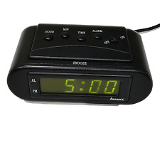 Vintage Advance Digital Alarm Clock Model 3143 Black w Green Display 5x1.5in picture