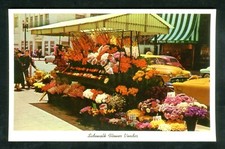 c.1950s SAN FRANCISCO SIDEWALK FLOWER STAND VENDER~ORIGINAL UNUSED POSTCARD picture