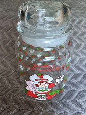 Strawberry Shortcake Vtg 1980s Glass Jar & Lid American Greetings Corp picture