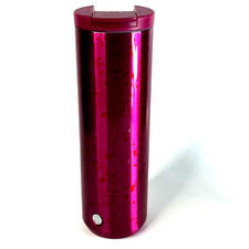 20 oz Starbucks Vibrant Magenta Pink Azalea Speckled Stainless Bottle Tumbler picture