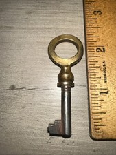 Antique Hollow Barrel Skeleton Key, Brass & Steel Legit Antique Key ￼ picture
