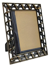 VTG Weston Gallery 5x7 Picture Frame Pearson Antique Wrapped Brass Twist Metal picture