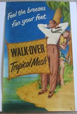 Walk Over Shoe Co Tropical Mesh Shoe POSTER w Hula Girl Ca 1930's picture