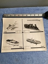 VINTAGE LINDBERG LINE LOCOMOTIVE JET TORPEDO BOAT MODEL B & W PROMO PHOTOGRAPH picture