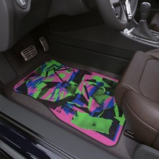 90's Neon Abstract Collage Car Floor Mats | Retro Arcade Style Pattern picture