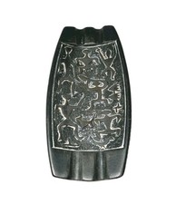Vtg Coco Joes Ashtray Petroglyph Black Lava Hawaii Volcano Ash Hawaiian Tiki Bar picture