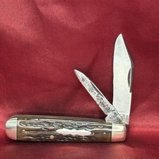 Cattaraugus Pocket Knife Worm Groove Bone Jack Little Valley NY 1930s Vintage picture