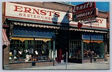 K61/ Sheridan Wyoming Postcard Chrome Ernst's Saddlery Store  211 picture