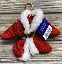 Vtg Christmas Gift Card Holder Santa Hanging Sweater Coat Hanger Ornament 6” picture