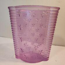 VTG Lucite Plastic ACRYLIC Waste Basket Trash Can MCM Bathroom pink lavender USA picture