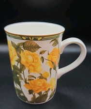 Vintage Royal Canterbury Mug, Cup, Tea Cup. Yellow Roses Fine Bone China 9 oz picture