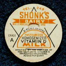 SHONK'S DAIRY - MILLERSBURG, OHIO - GRADE A     -Milk BOTTLE CAP - 34mm picture
