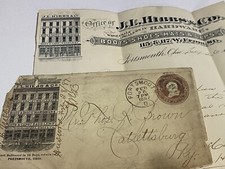 Vtg 1887 J L Hibbs Hardware Hats Saddlery Portsmouth Ohio Letterhead & Envelope picture