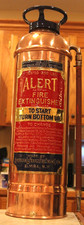 Antique Vintage ALERT AMERICAN LAFRANCE Copper Brass Fire Extinguisher-Polished picture