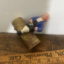 Antique Composition Paper Mache George Washington On log Candy Container- 1920s picture