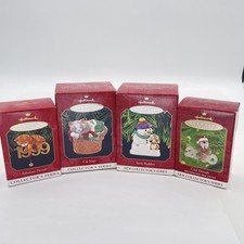 Vintage Hallmark Keepsake Ornament Lot Cat Naps Snow Buddies Decade 1998-2000 picture