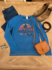 Disney Parks Walt Disney World 1971 Blue Crewneck Pullover Sweatshirt M picture