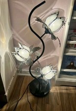 Stunning Vintage RARE 1980s Anthony California Smoked Glass Lotus Floor Lamp  picture