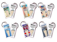 FootWhere Bermuda Souvenir Keychains 6-Piece Set with Genuine Soil, Made in USA picture