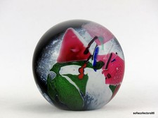 Glass Eye Studio Abstract Pattern Studio Art Glass Paperweight Signed Dated 1986 picture