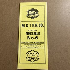 KATY M-K-T Railroad Employee Timetable #6 Railroad Timetable 1978 Ephemera picture