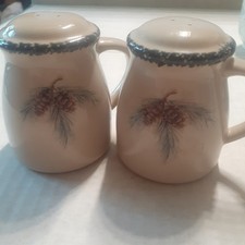 Vintage Northwoods Salt and Pepper Shaker Set Home & Garden Party Stoneware picture