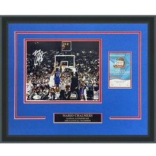 Mario Chalmers Autographed Kansas Jayhawks (2008 Final Four Shot) Deluxe Framed picture