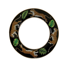 Lynn Chase Designs Jaguar Jungle Fern & Jaguar 24K Rim 9 1/8