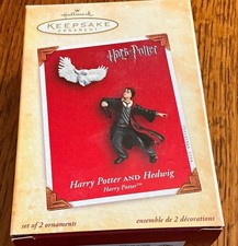 Hallmark Keepsake Harry Potter & Hedwig Handcrafted Hanging Ornament Set 2 2004 picture