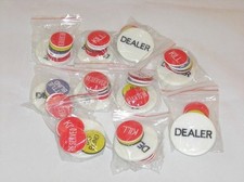 10x (10) DEALER BUTTON SETs - Texas Holdem Poker little big kill reserved blind picture
