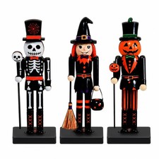 3 Pcs Halloween Nutcracker Figures 7 in Wooden Halloween Nutcracker picture